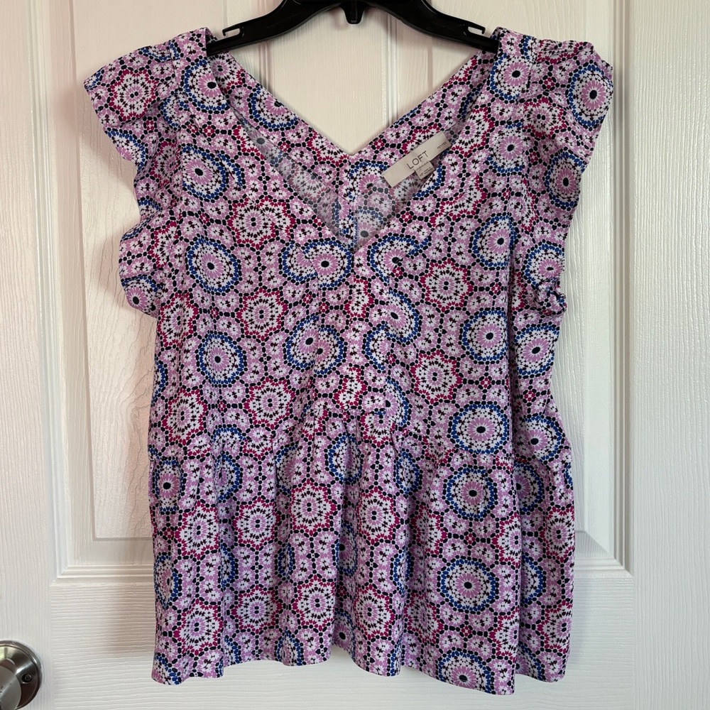 Loft Mandala Flutter Sleeve Tank Top